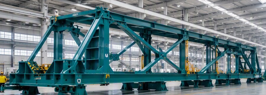 Large transport and lifting tooling frames in a workshop